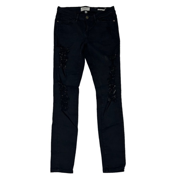 Frame Le Skinny De Jeanne Noir Ripped Jeans - Picture 5 of 16